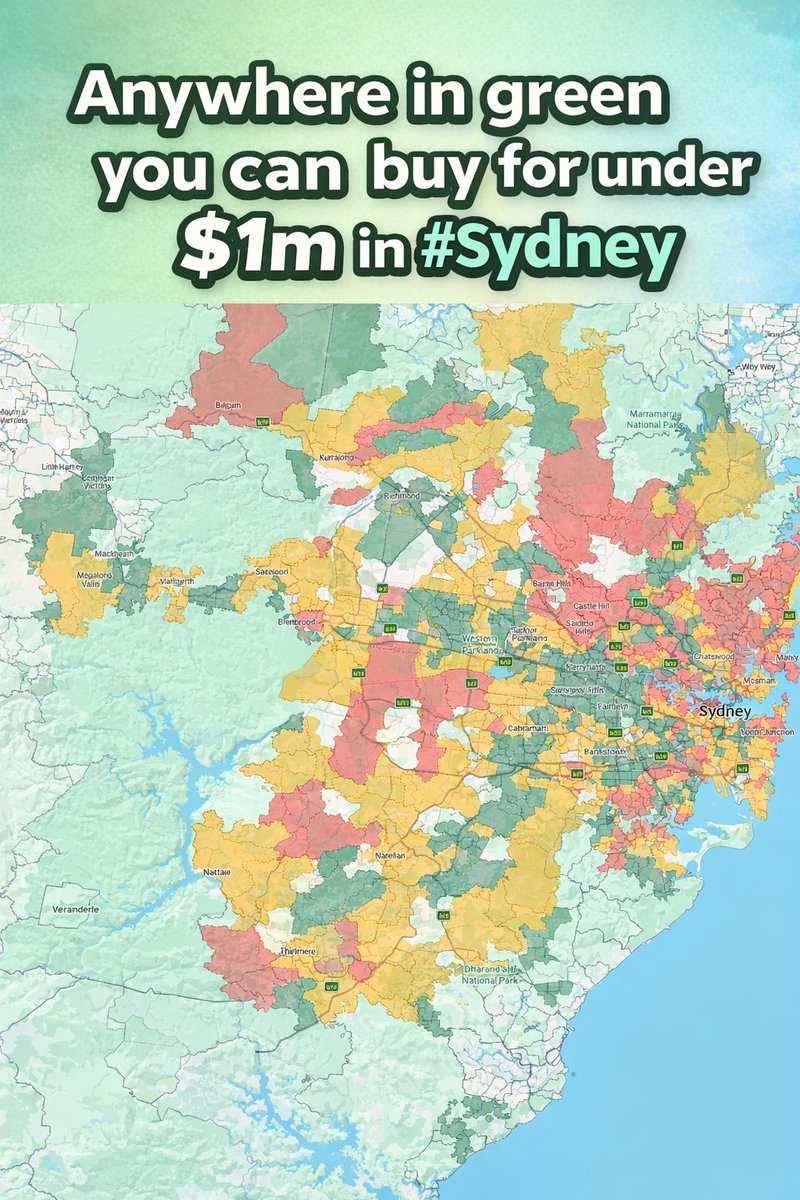 SpachusAus's tweet image. Spachus affordability map: Based on the last 6 months of property sales and includes all property types.
#Sydney #Property