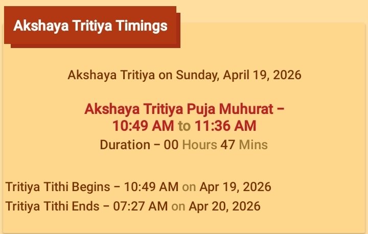 PureAstro2's tweet image. #AkshayTritiya or #AakhaTeej, Tithi starts today ends tomorrow.

NORMALLY Celebrated on a day when #Sun and #Moon both are #Exalted #Unch and the distance between the 2 is approx 22°~35° at the time of #Sunrise (udaya tithi concept).

FOR ME, TECHNICALLY, THE MOST IMPORTANT PART
