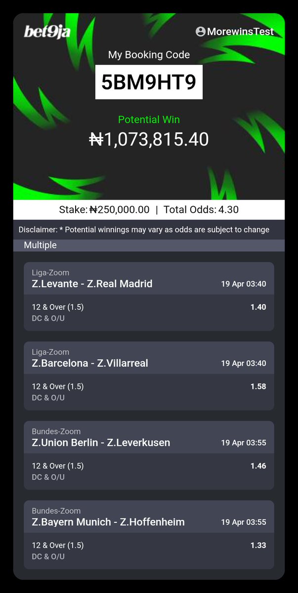 Okechukwu_odd's tweet photo. BET9JA PICKS
4 odds ππ» Number 5BM9HT9
#AlwaysBet9jaCode https://t.co/OnjjEq674a