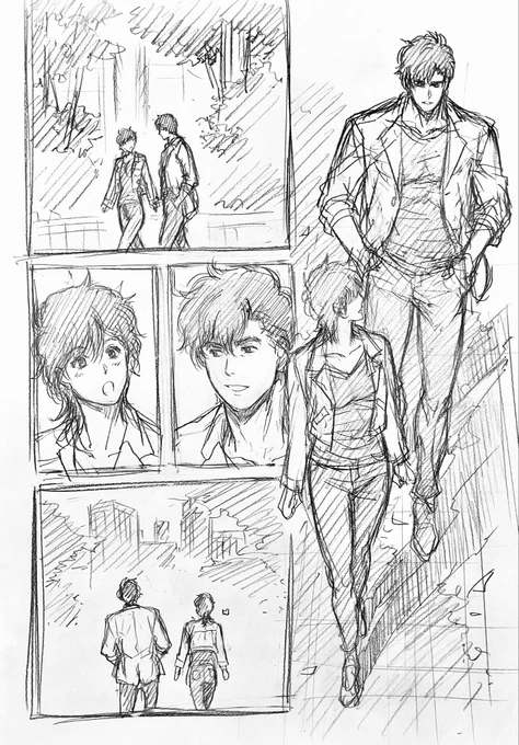 ラフ描き、獠香
再掲 