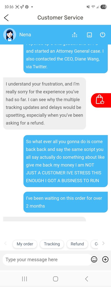 HoltheadAsh's tweet photo. @DianeWangDHgate @pdemery Incompetent ass support team now let's talk about eron your supervisor cause I can really use this in a lawsuit https://t.co/JI7WZ71vCv
