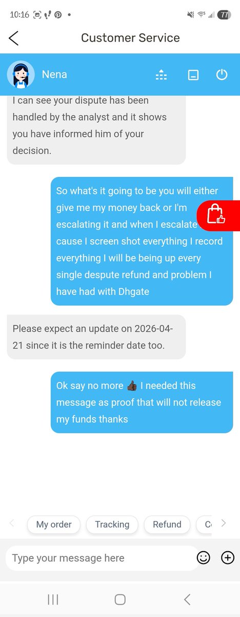 HoltheadAsh's tweet photo. @DianeWangDHgate @pdemery Incompetent ass support team now let's talk about eron your supervisor cause I can really use this in a lawsuit https://t.co/JI7WZ71vCv