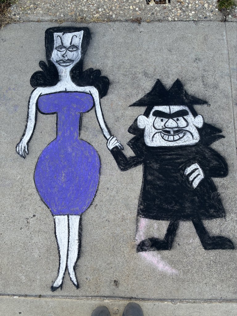 HotRodWidow's tweet image. Boris &amp;amp; Natasha #sidewalkchalk