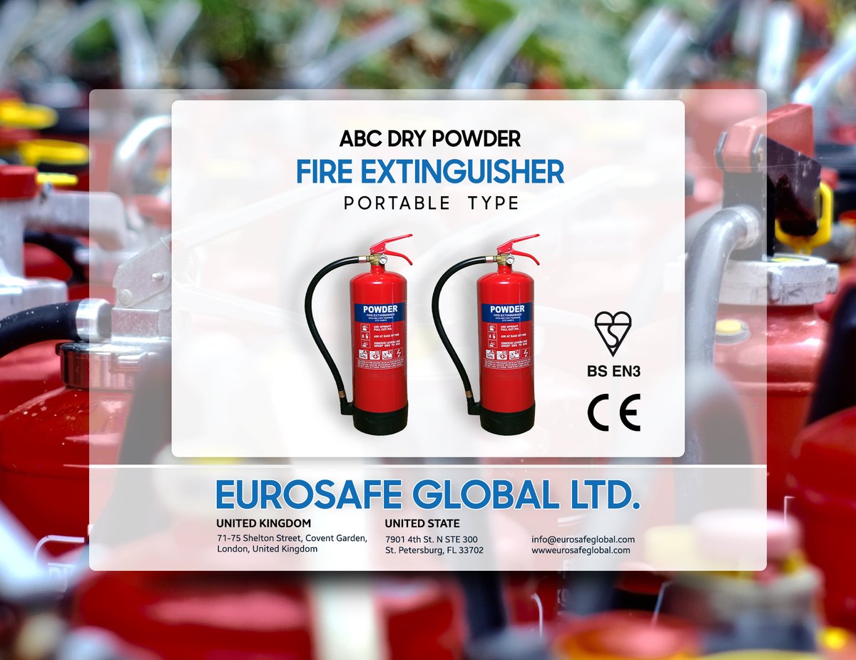 EurosafeGlobal's tweet image. ABC Dry Powder Fire Extinguishers 
🖲info@eurosafeglobal.com
🌐eurosafeglobal.com
#FireSafety #FoamBladderTank #ULListed #Eurosafe #IndustrialSafety#FireSuppression