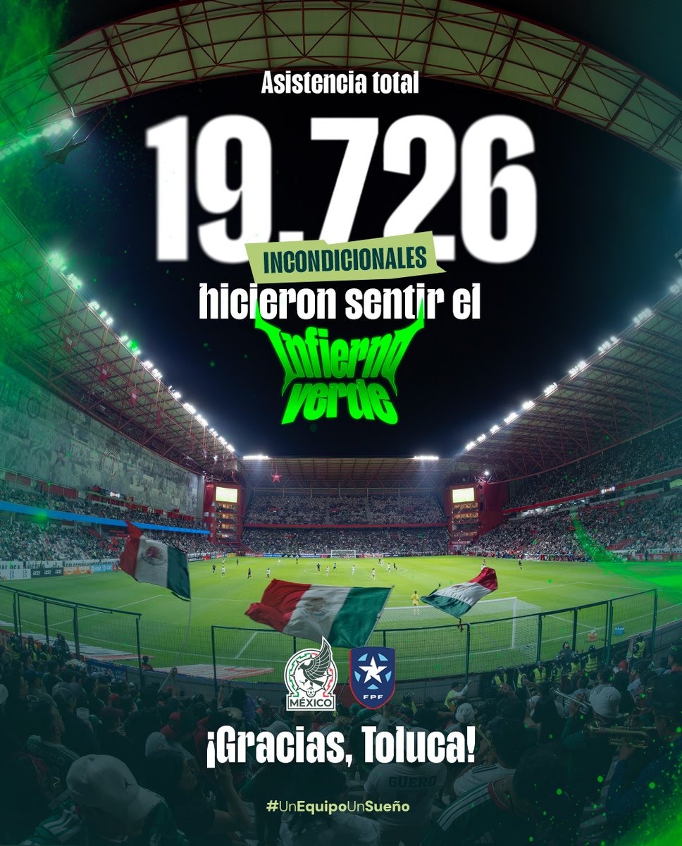 Miseleccionfem's tweet image. 🏟️ El Infierno Verde rugió como nunca 💚🔥
Toluca se hizo sentir con una grada que empuja, vibra y no deja de alentar 🇲🇽⚽️

¡Así se vive con ustedes, Incondicionales! 🙌✨

#UnEquipoUnSueño | #FechaFIFAAbril | #SeleccionFemenilMayor