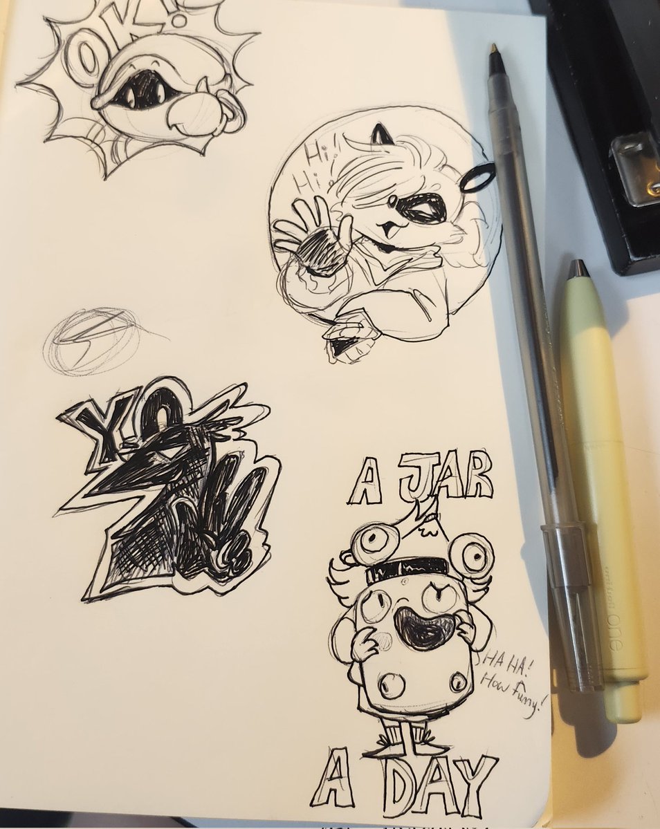 ArtsyFRI's tweet image. Work has been EXTRAORDINARILY SLOW today- so I stickerfied some of the buds!
@CoopyHaha @melloweyyy @dekuuSkrb

#silly #doodle #sketch #sketchart #doodleart #pen #penart