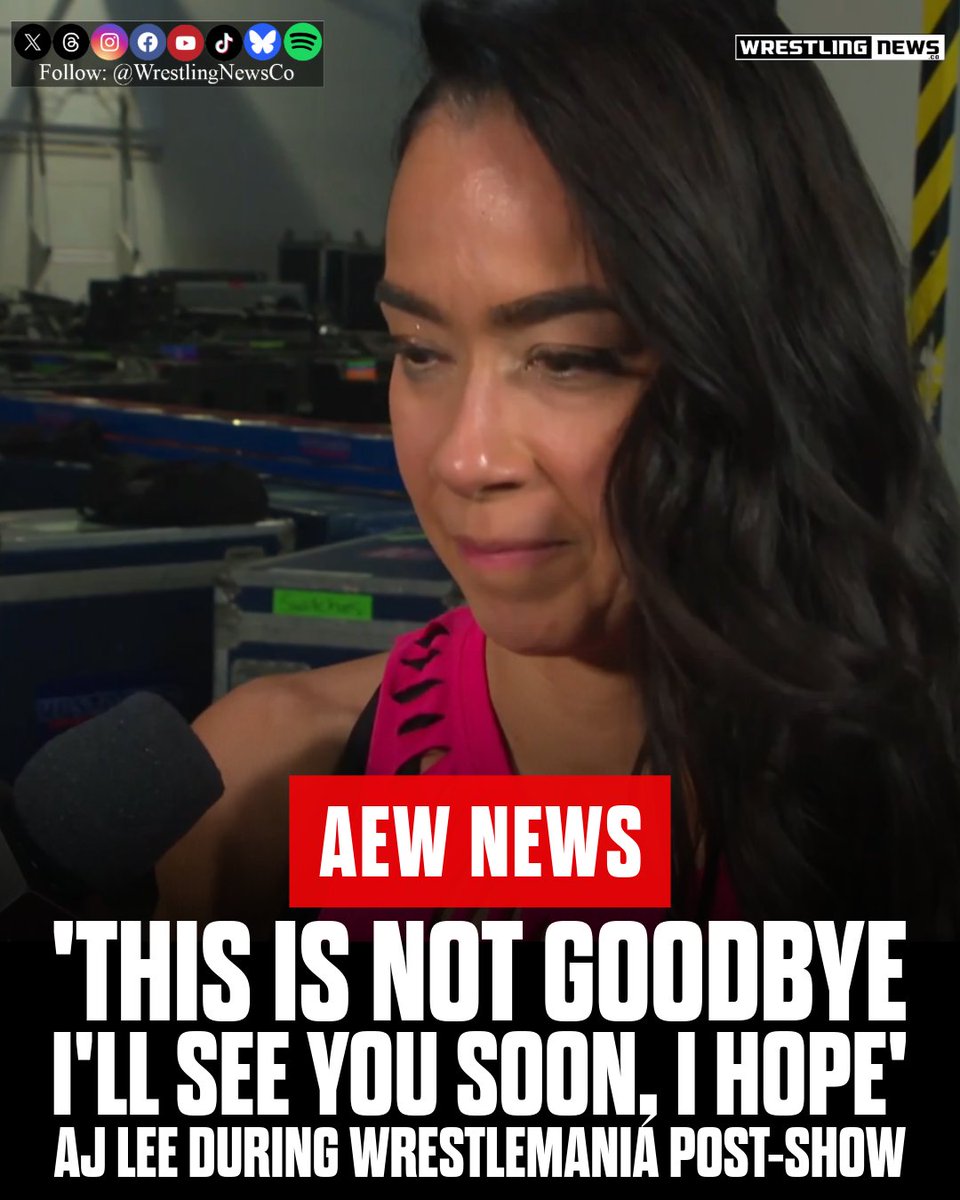 WrestlingNewsCo's tweet image. AJ Lee: "I'll See You Soon, I Hope"

#WWE #WrestleMania