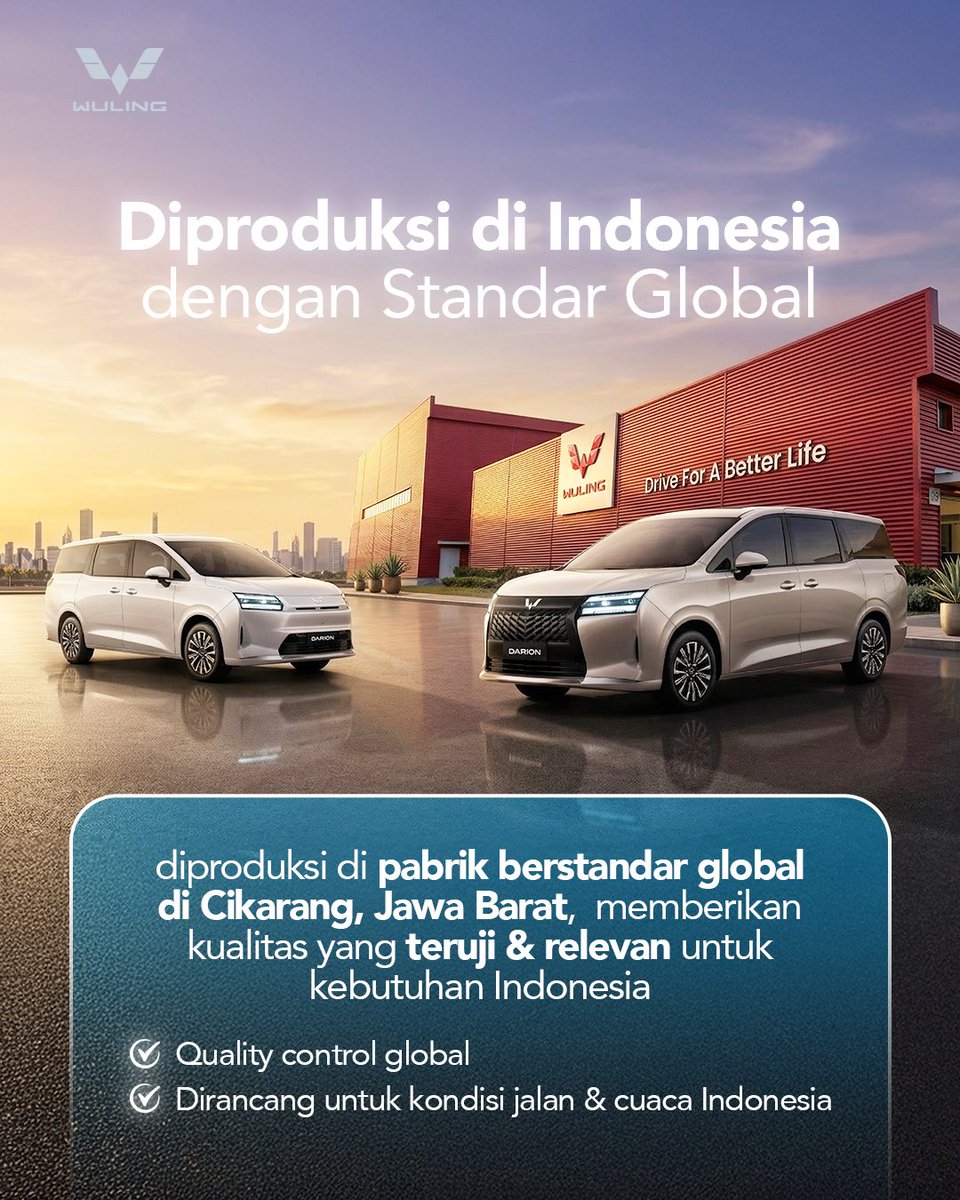 WulingMotorsID's tweet image. Dengan ekosistem yang sudah dipersiapkan dari hulu ke hilir, mulai dari produksi di Indonesia, jaringan layanan yang luas, hingga perlindungan jangka panjang. Darion hadir untuk menemani dengan Worry-Free.

#WulingMotors #DriveForABetterLife #DriveForAGreenLife #Darion #WorryFree
