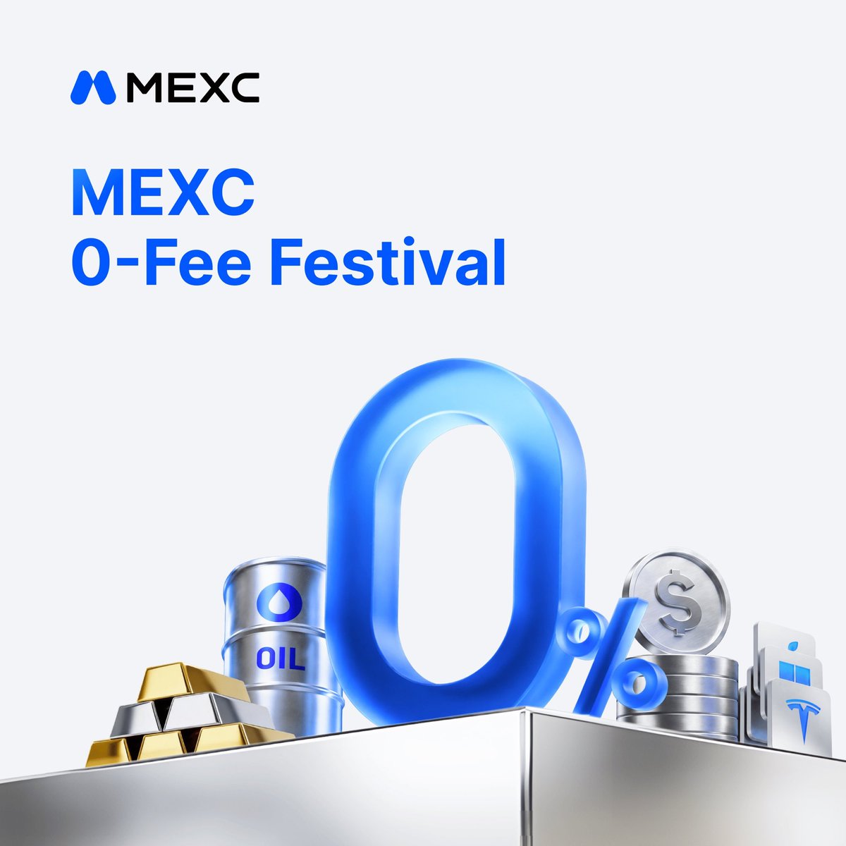 MEXC's tweet photo. CEO for a day wasn’t enough. We made it a festival!

The MEXC 0-Fee Festival is LIVE!

- 0 fees on all $BTC &amp; $ETH Spot pairs
- Hundreds of Spot &amp; Futures pairs
- GOLD, SILVER, OIL and US Stocks

Trade everything. Pay nothing. 👇