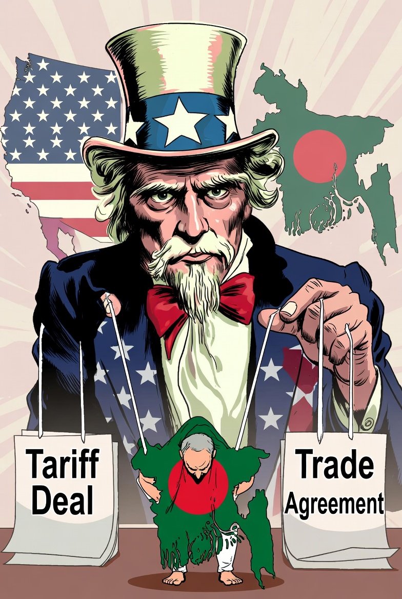 probirbidhan's tweet image. #Bangladesh must revoke the discriminatory and suicidal trade deal with the #US and must not sign the defense agreements. This master-slave relationship must end. I hate being treated as a vassal state. #ArrestYunus #DeepState #BNP #Jamaat