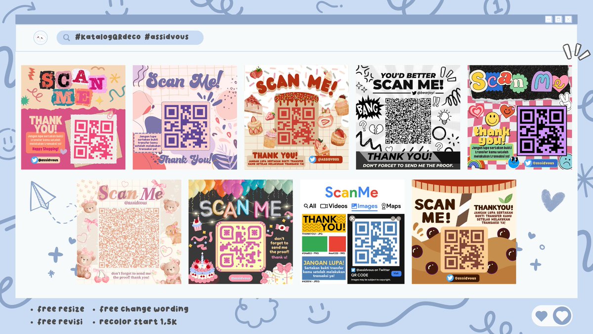 assidvous's tweet photo. [🚨] Yang butuh jasa edit/design, NGUMPUL YUK!

Aku open jasa edit PL pricelist, QR deco, template jadwal pelajaran (mapel, matkul), organigram, testi, dll.

🖼 KATALOG &amp; HARGA : https://t.co/4KYe4RuCy0
🎨 RESULTS : https://t.co/TdfyEmNHVl

☎️ @assidvous https://t.co/JwA3oIEnX6