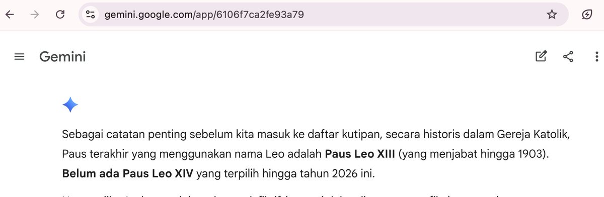 krismada's tweet photo. I don't know what happen. @GeminiApp @ChatGPTapp insist, no #Pope Leo XIV in history of catholic... Last time I check, @Pontifex almost one year hold his duty... https://t.co/iDWOaYn5Te