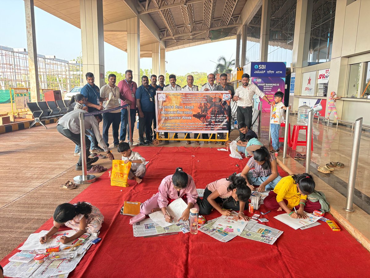 aaiblgairport's tweet image. As part of Fire Service Week 2026, #BelagaviAirport organized a drawing competition for our wards to spread awareness about #FireSafety.  The energy shifted to the court later with a thrilling Volleyball match among our staff! 🔥 Building a culture of safety and sportsmanship! 🏆