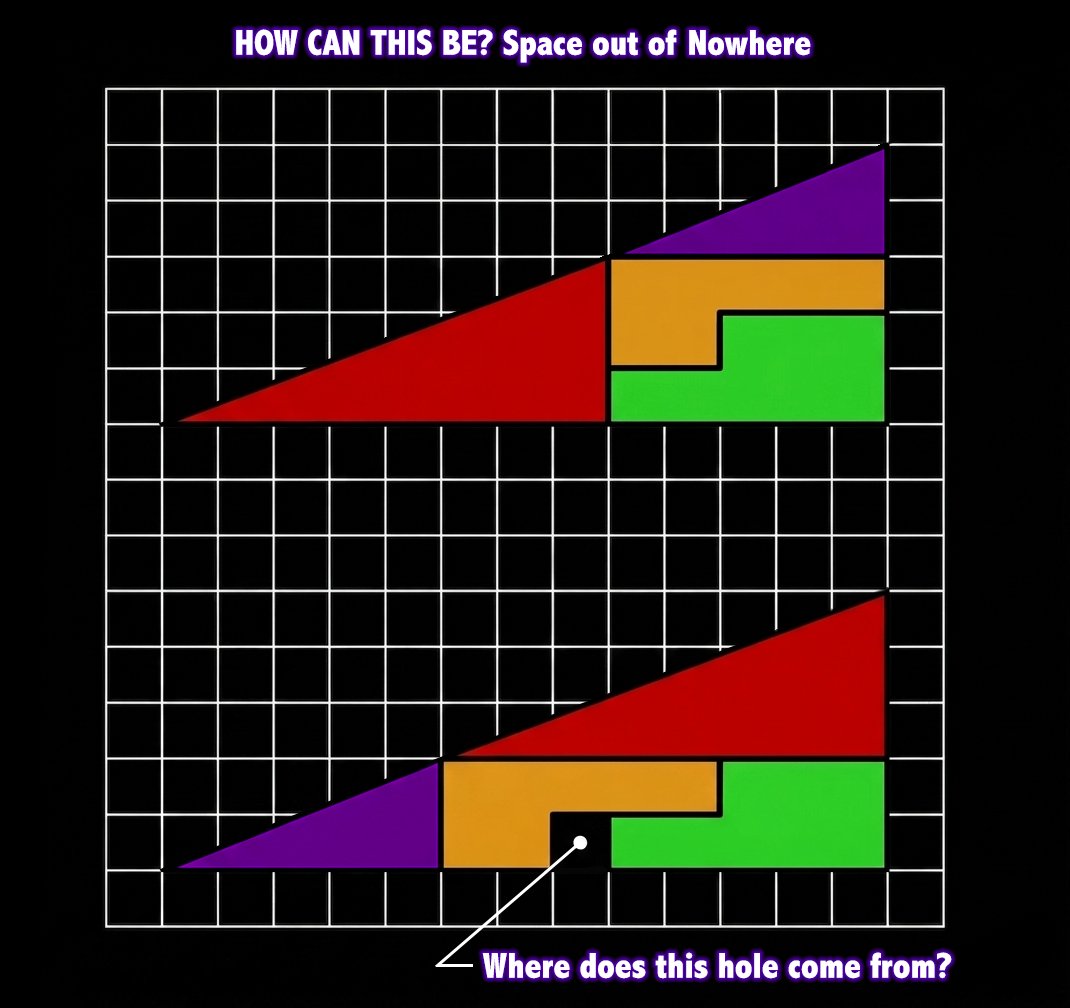 Sethioz's tweet image. 🧩Challenge yourself - DO NOT use AI 📵⛔️
A hole that shouldn't exist? 
How can this be? 
Where does it come from?
Space out of nowhere!?

#MindBender #Riddle #BrainTeaser