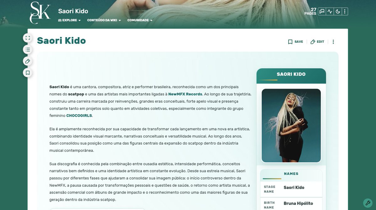 SaoriKidoBrasil's tweet photo. [👀] · GENTE? Saori Kido agora tem uma pagina com todas as informações da sua VIDA na wikipedia do fandom, confira já!

🔗https://t.co/pquvoqy6P3

#SaoriKido #NewMfx #SCATLINE #ZEN https://t.co/TrsNAIodYQ