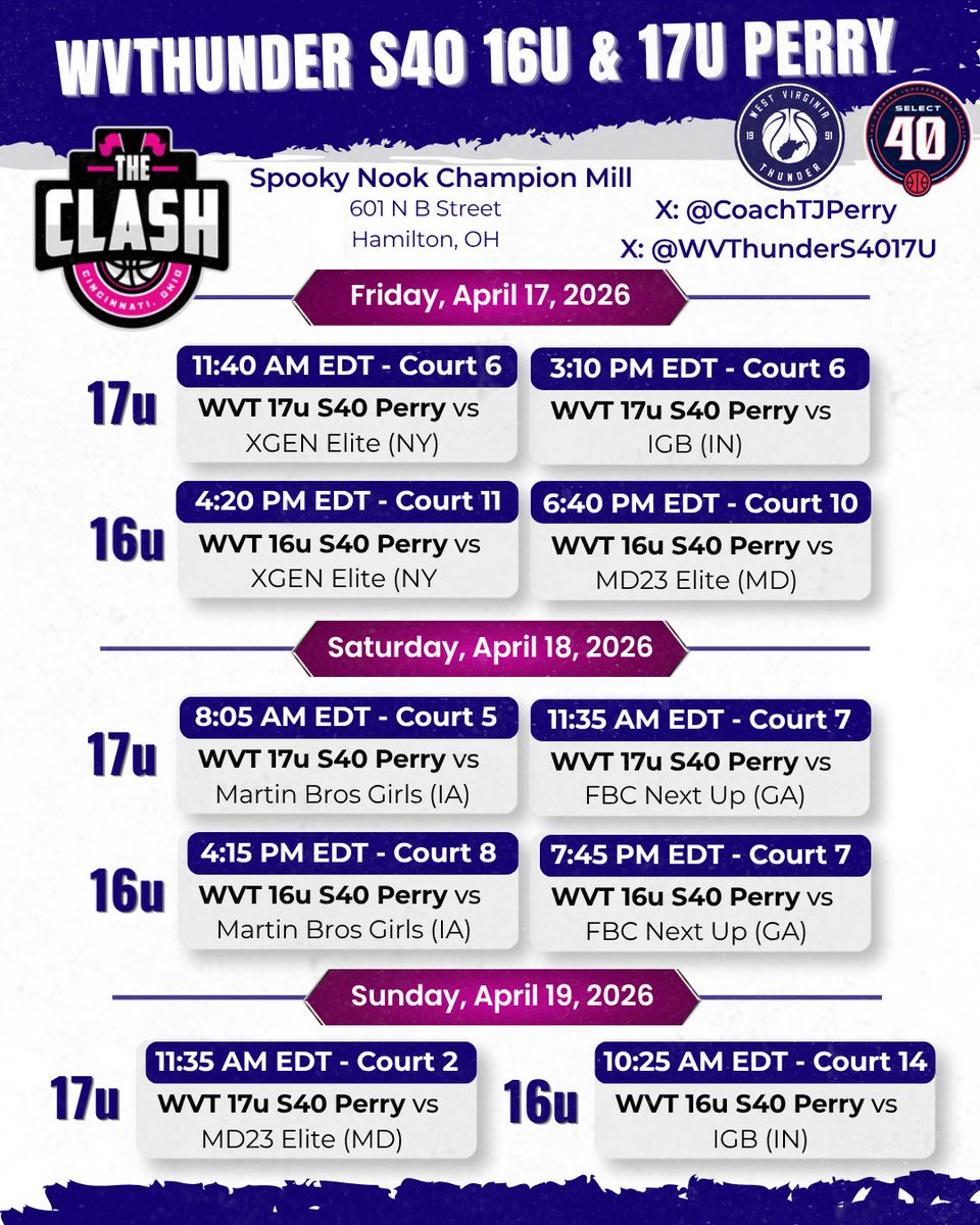 West Virginia Thunder S40/P24 16U & 17U (Perry) tweet media