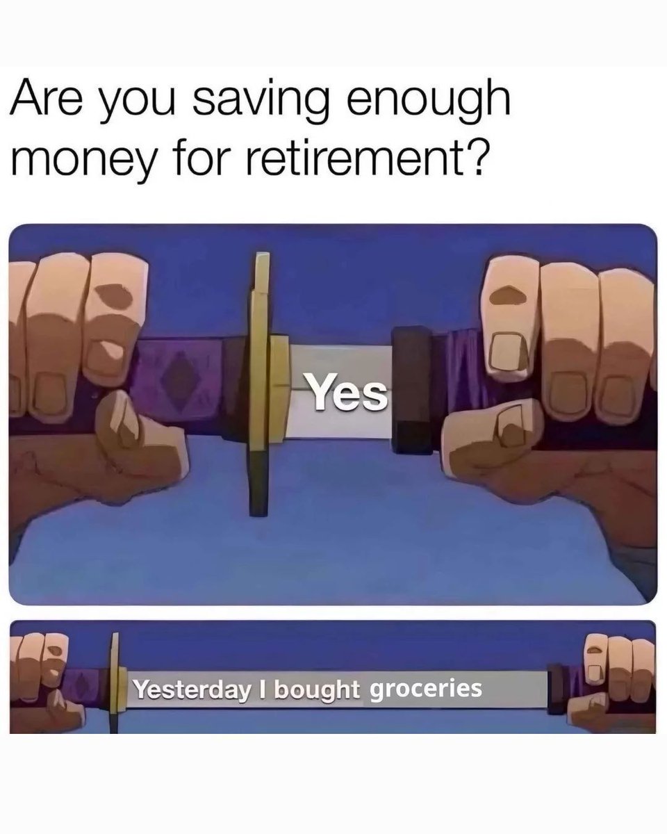 Memedroid's tweet image. Yes #retirement #memes #groceries #money #funny