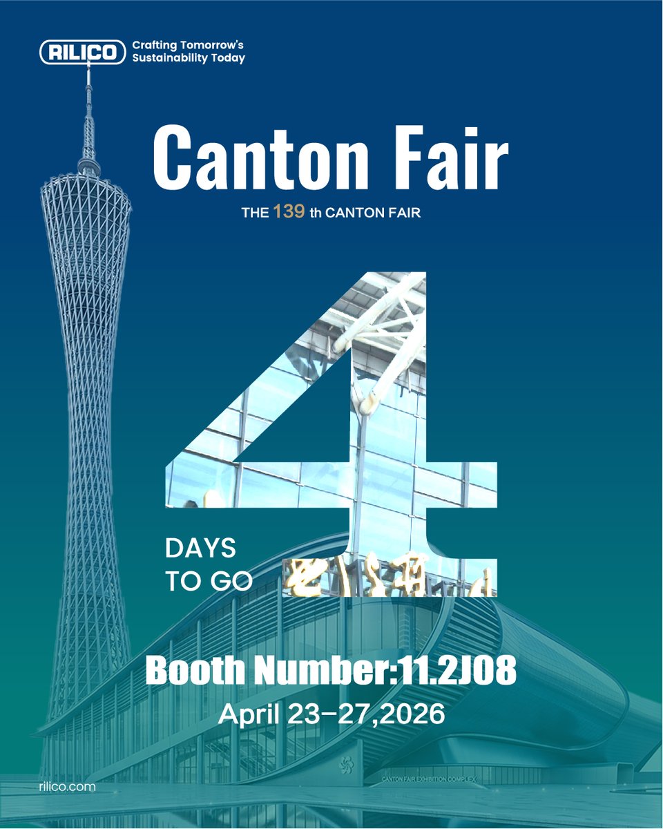 rilicocom's tweet image. ⏳ RILICO — 4 Days to Canton Fair
4 days to go. RILICO is ready to welcome you.
✔ Product showcase
 ✔ Manufacturing insights
 ✔ Practical discussions
We’re ready meeting you soon.
📅 April 23–27, 2026
 📌 Booth 11.2J08
🌐 rilico.com

#RILICO #CantonFair #Countdown