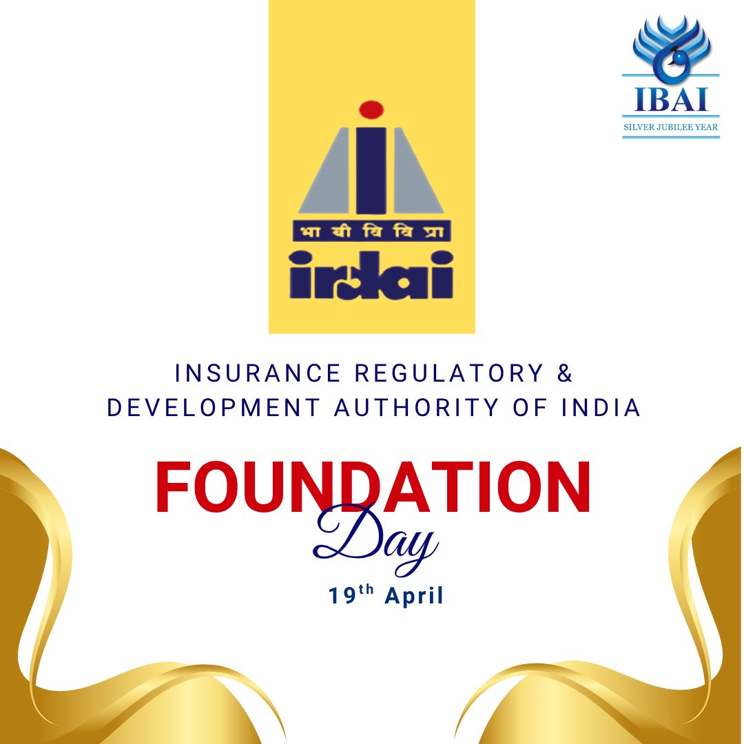 ibai_in's tweet image. From regulation to reassurance – marking IRDAI Foundation Day with a tribute to 26 years of protecting policyholders and building a stronger insurance ecosystem. Next stop: Insurance for All by 2047.

#IRDAI #FoundationDay #InsuranceForAll #IBAI #InsuranceBrokers