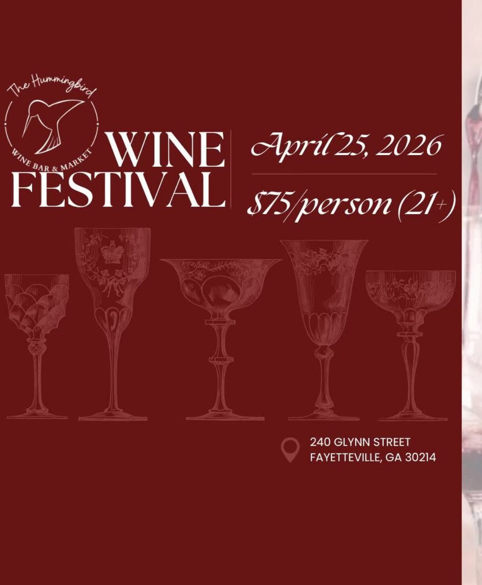 atlhaps's tweet image. Happening soon: 3rd wine festival at The Hummingbird Wine Bar and Market! Your chance to taste over 25 different wines. #atlevents