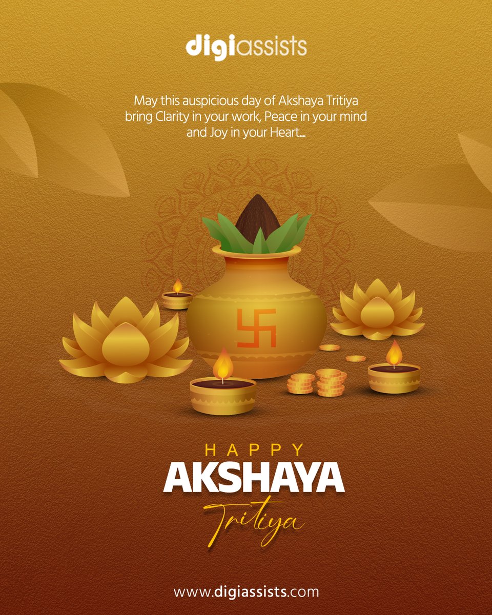 ndrahate_cold's tweet photo. Wishing you Prosperity, Joy and New Beginnings this "𝐀𝐤𝐬𝐡𝐚𝐲𝐚 𝐓𝐫𝐢𝐭𝐢𝐲𝐚"..
HAPPY AKSHAYA TRITIYA!
.
Visit Website: https://t.co/rhurQwPoJe
Call Us: +91 8262847516 | +91 8956387516
Write Us: info@digiassists.com
.
#happyakshayatritiya2026 #AkshayaTritiya #auspiciousday https://t.co/zGup12pkJV