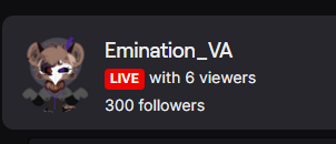EminationVA's tweet photo. WE HIT 300 ON TWITCH?! YES WE GODDAMN DID! https://t.co/dlbyKkA5ZK