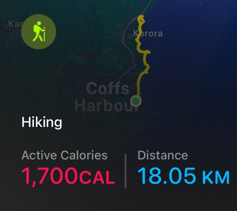 Danual_Gordon's tweet image. I hiked for 18.05 KM with the Workout app on my Apple Watch. 4hrs 47min #HikingDay #Weightlifting #Fitness #Gym #GymLife #BodyBuilding #Lift #BeastMode #CloseYourRings #Grind #NoExcuses #PlayToWin #WorldGymAustralia #AppleWatch #wgcoffsharbour