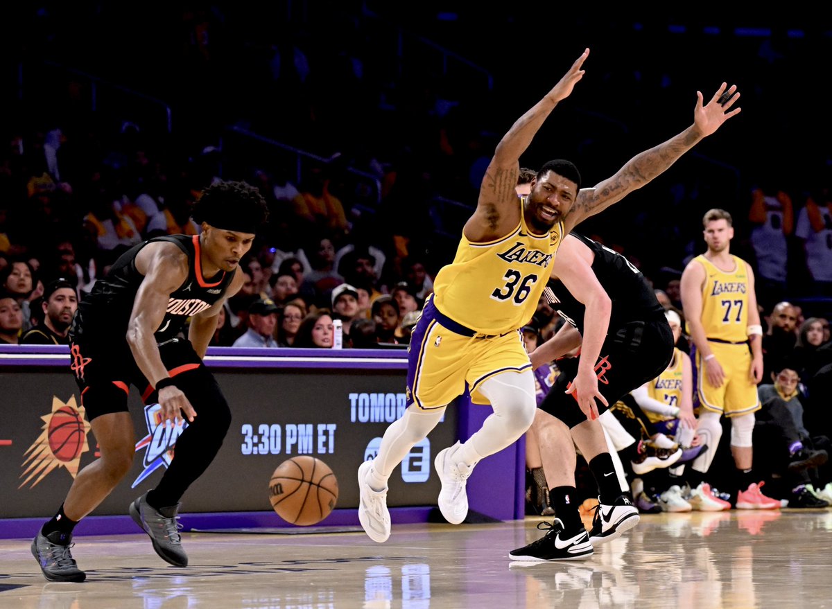The Los Angeles Lakers take on the Houston Rockets during a Western ...