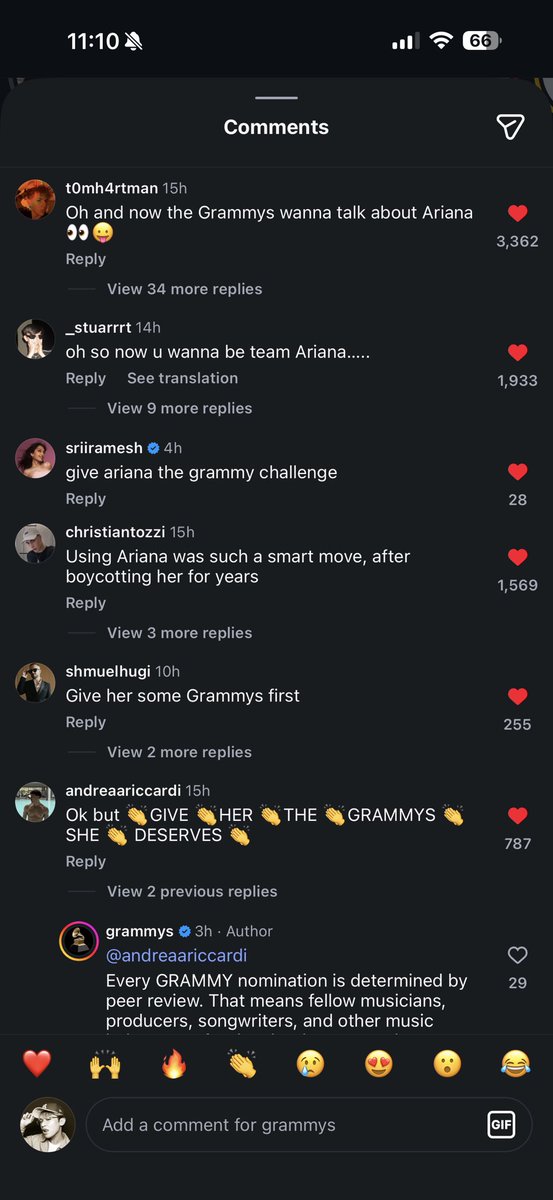 the comments on this post by the grammys… THE PEOPLE ARE WAKING THE TEA UP