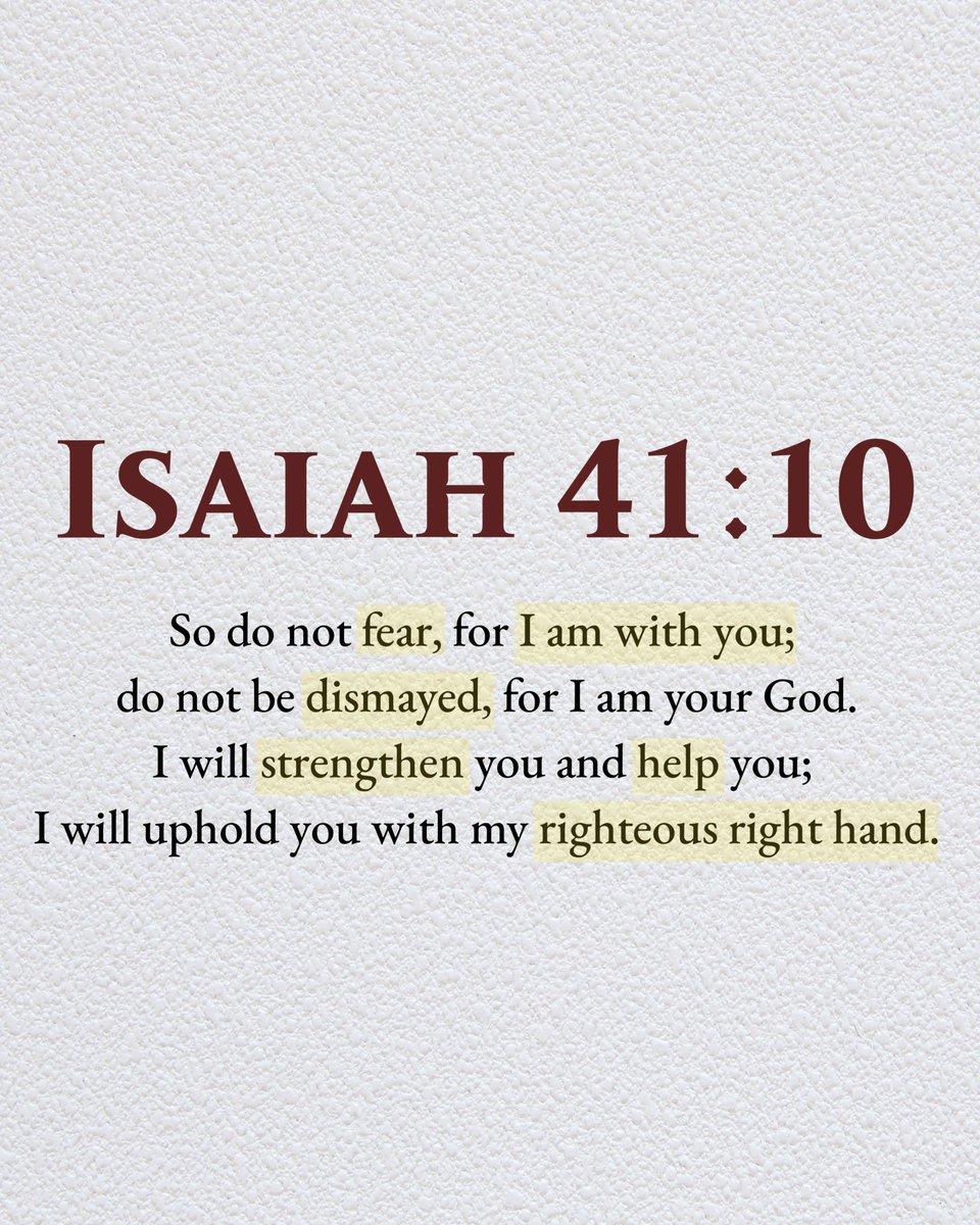Gods_Willz's tweet image. ISAIAH 41:10 📖

“This Message Will Find You At The Right Time” ⏳

God says: Do not fear, I am with you. ✝️
He will strengthen you, help you, and uphold you.

Choose faith over fear. 🙏

#faithoverfear #bibleverse #trustgod #Godiswithyou #Godswillz