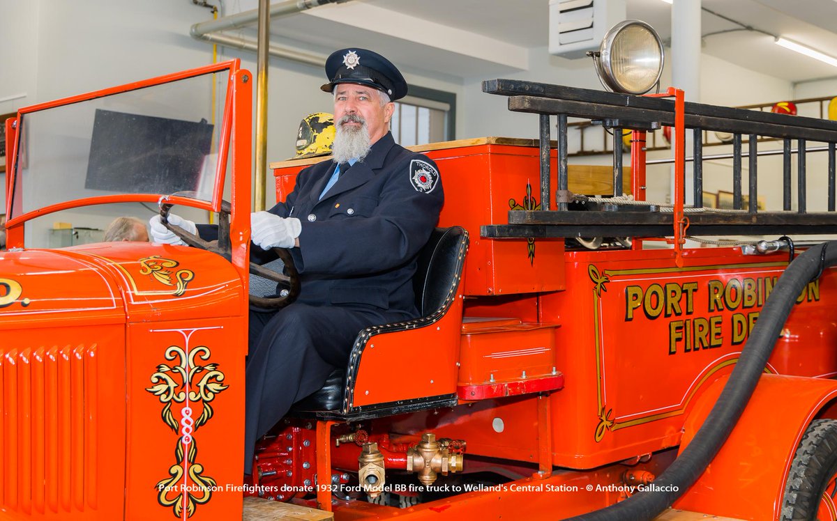 A_Gallaccio's tweet image. #portrobinson #firefighters #donate 1932 #FordModelBB #firetruck to #wellandcentralstation @CentralFirehall  Made by #lornetractor in service from 1933 to 1957.
More photos: facebook.com/anthony.gallac… 
More info: centralfirehall.ca