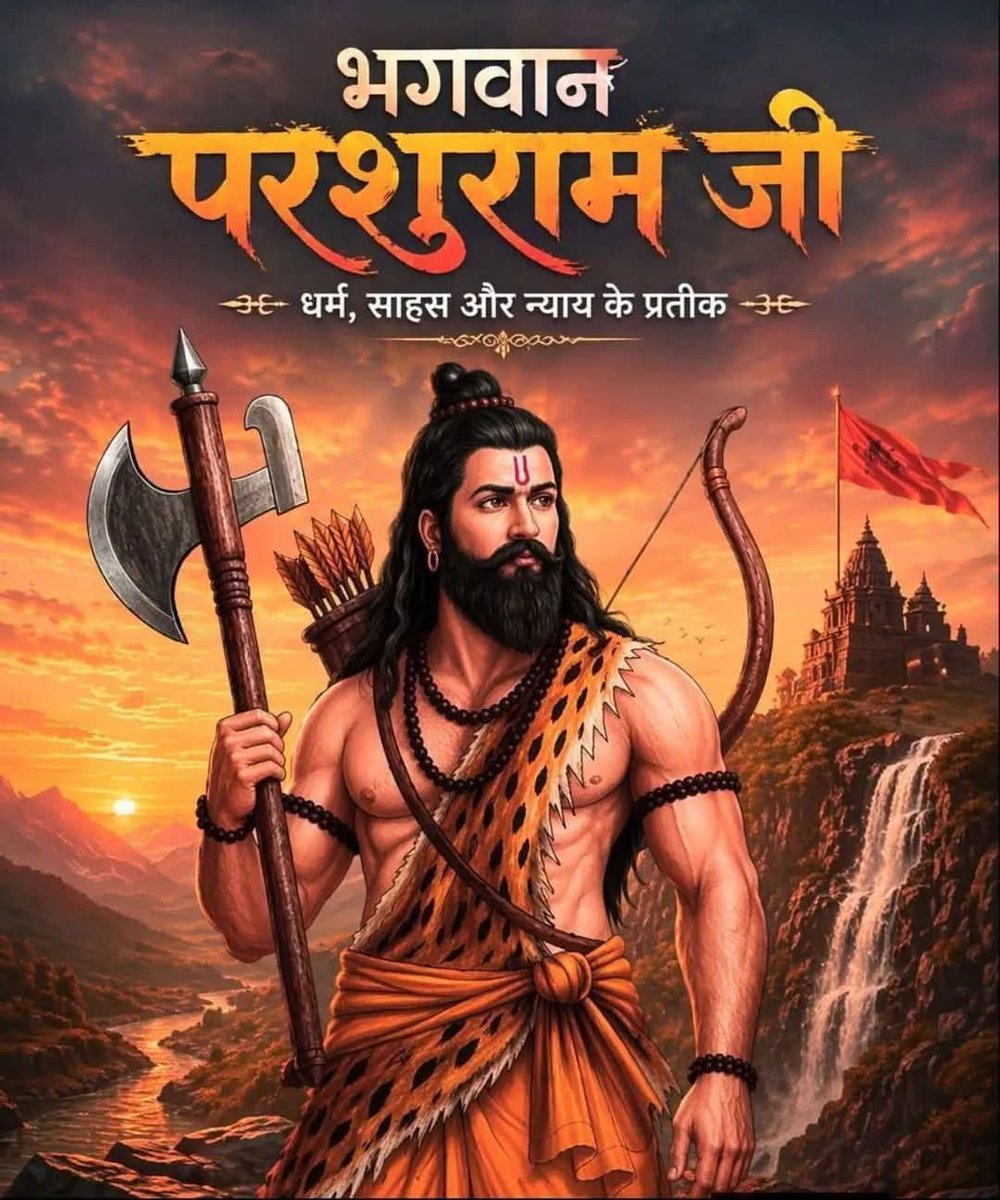 Care4Bihar's tweet photo. 📜शुभ तिथी वैशाख माह, शुक्ल पक्ष, अक्षय तृतीया पर विष्णु के छठे अवतार चिरंजीवी भगवान श्री परशुराम जन्मोत्सव की अनन्त बधाई एवं शुभकामनाएं।
🙏🔱🗡️🚩
#Care4Bihar #ShreeParshuramJanmotsav #LordParshuramJanmotsav #श्री_परशुराम_जन्मोत्सव #भगवान_श्री_परशुराम #जय_श्री_परशुराम #19thApril https://t.co/XqLYWGWzDU