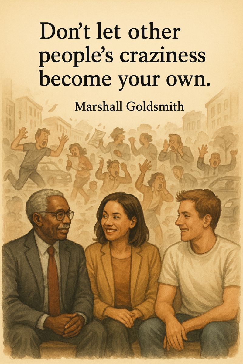CoachGoldsmith's tweet photo. We cannot control other people. We can control ourselves.

Become the person you want to be - because YOU want to be that person.

The world is not going to become less hectic. Politicians are not suddenly going to make perfect sense. Your relatives are not all going to become kind and reasonable. Managers everywhere are not going to start making completely rational decisions.

Make peace with life as it is. When you stop expecting the world to behave according to your preferences, you free yourself to focus on what truly matters.

You can still make a positive difference. You can still choose how you show up. You can still bring a little more kindness, clarity, and compassion into your corner of the world.

Move forward with an open heart. Make the difference you can make. And enjoy the journey.

Life is good.
Marshall

Please visit https://t.co/NaMHHyIek7 and ask questions.  It is getting better and better and it is free.