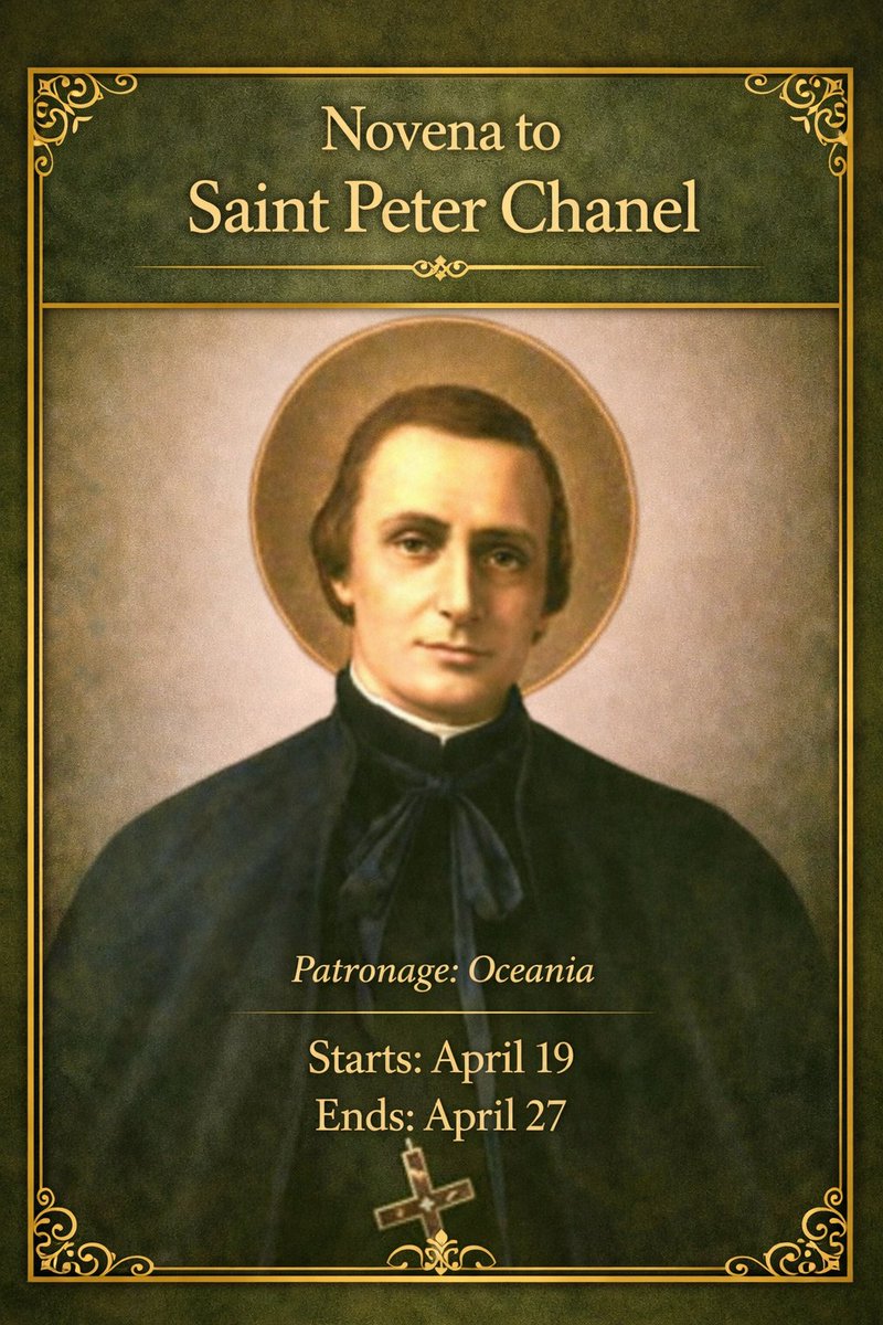 Walkwithsaints's tweet image. The Novena to Saint Peter Chanel begins today, April 19! Whether you need a breakthrough in a "hopeless" situation or just a heart full of patience, he is a powerful friend to have in your corner. Let’s start the journey to his April 28 feast day together!

#CatholicX #oceania