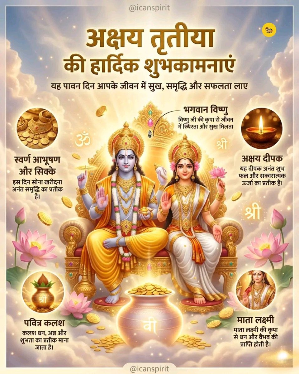 धर्मार्थकाममोक्षप्रदायिनी अक्षया तृतीया
शुभे सन्दर्भे सर्वेषां मङ्गलं भवतु।

अक्षय रहे सुख आपका
अक्षय रहे धन आपका
अक्षय रहे स्वास्थ्य आपका
👏👏🙏🙏
राम राम जी 
❤️❤️🙏🙏