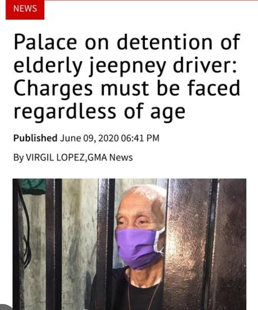 May pinakulong na matandang jeepney driver habang pandemic, na para bang hindi nangyari lol