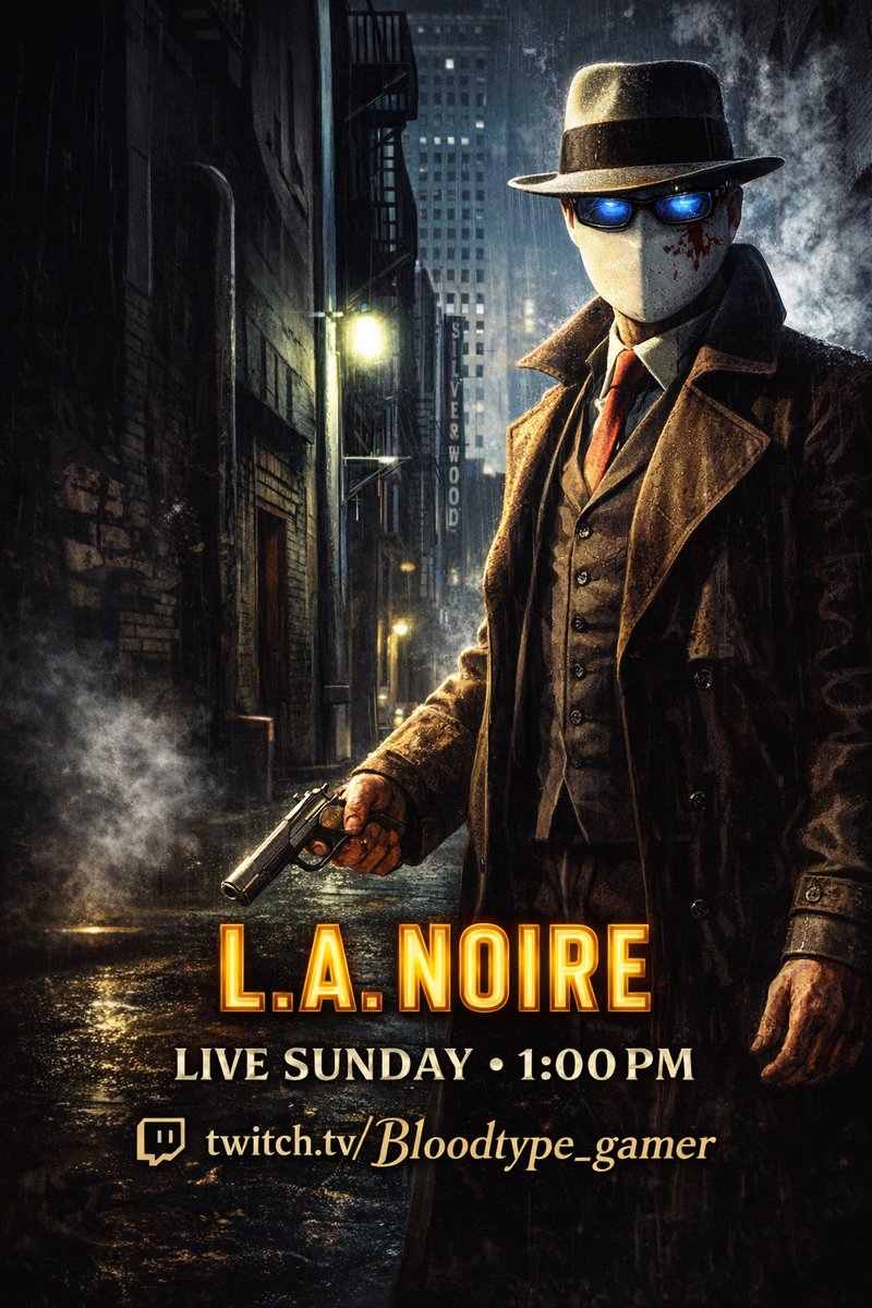 Bloodtype_Gamer's tweet image. Another case… another lie.
Time to find the truth. 🕵️‍♂️

🔴 Live Sunday – 1:00 PM
twitch.tv/Bloodtype_gamer

#twitch #lanoire #rockstargames
