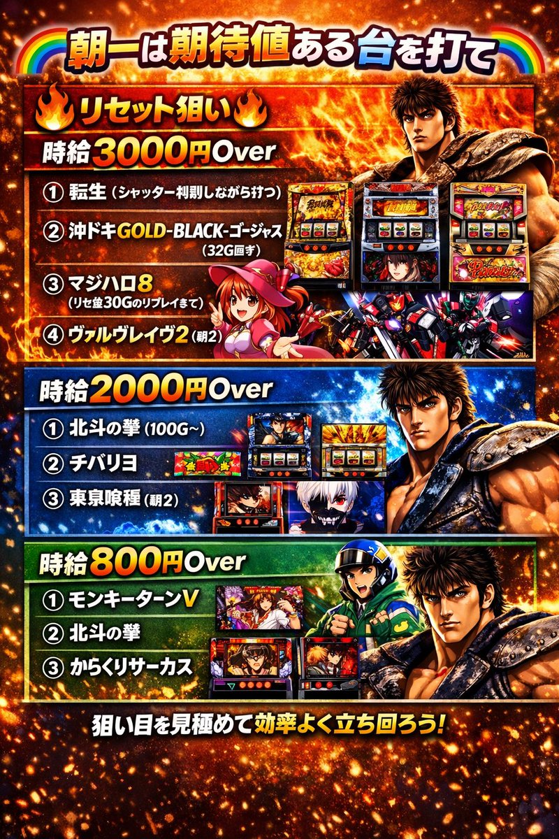 9860円級の超優良情報を大拡散‼️‼️ 🌈朝一は期待値ある台を打て