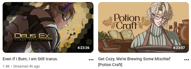 MarmotOnToast's tweet photo. Sometimes I notice silly numbers.
Like the fact that somehow, these two Zanny streams are almost the same length--there is a mere 19-second difference. https://t.co/Ybl7hLxQeU