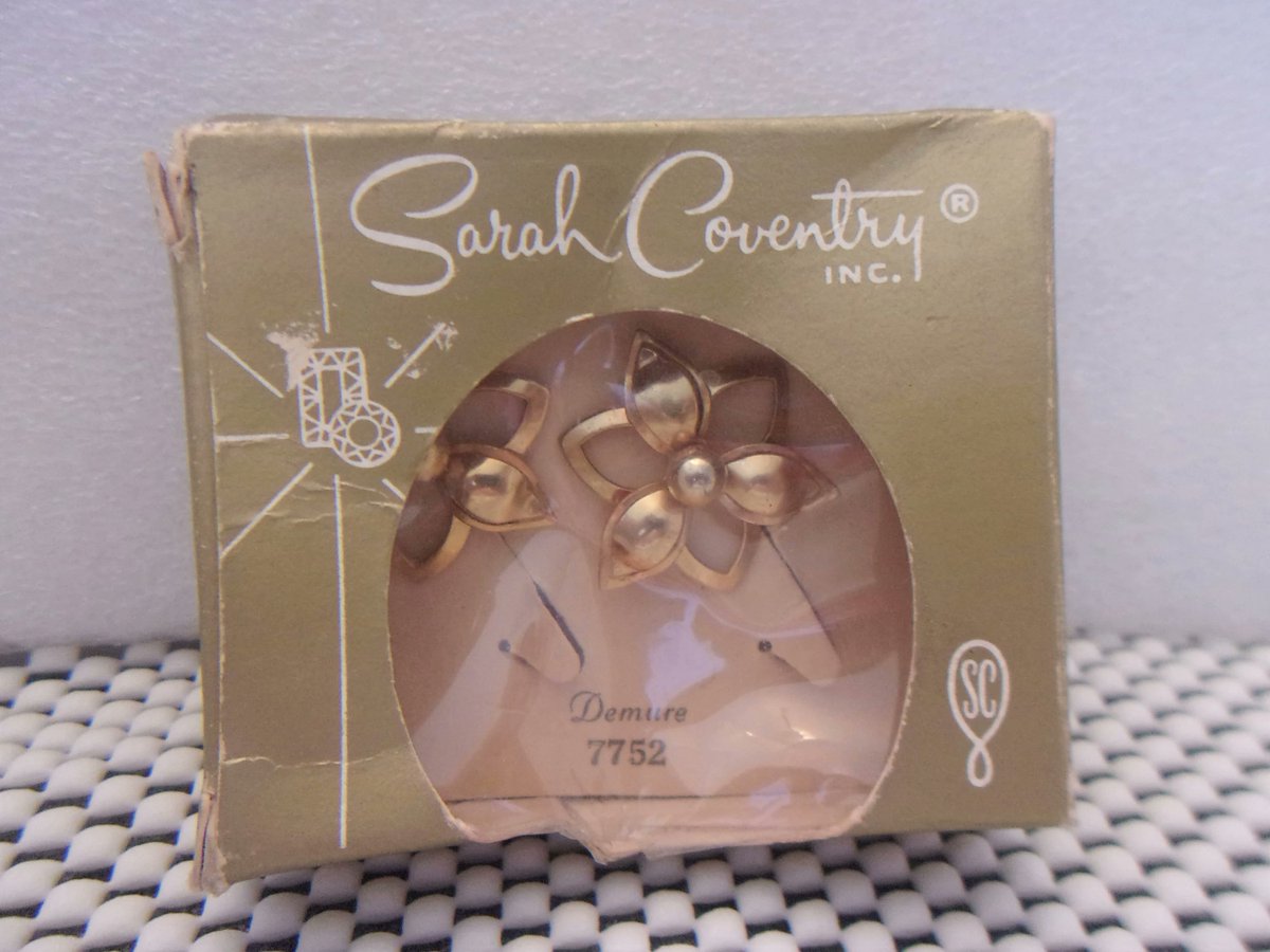 Check out Sarah Coventry Floral Clip On Earrings Demure 7752 Vintage Jewelry New Old Stock ebay.us/m/sk5hKG #eBay via <a href="/eBay/">eBay</a>