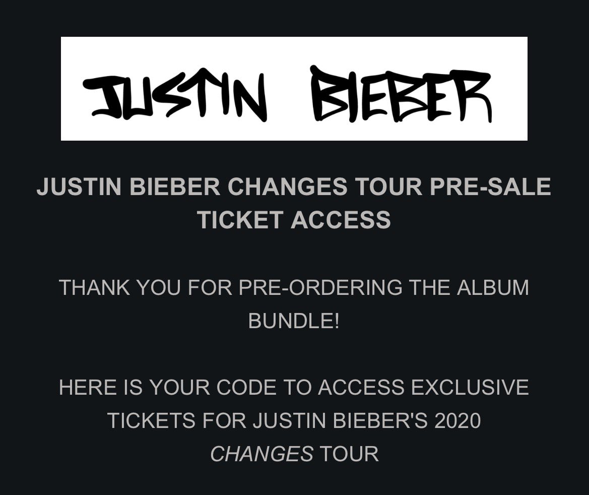NationOfBiebs's tweet photo. justin needs to do what he did for the changes tour and give people who bought swag from his store a personal code or something like this bc i am not losing out on this ticket war to someone who only knows 3 songs off swag https://t.co/YwyPnxYEhH