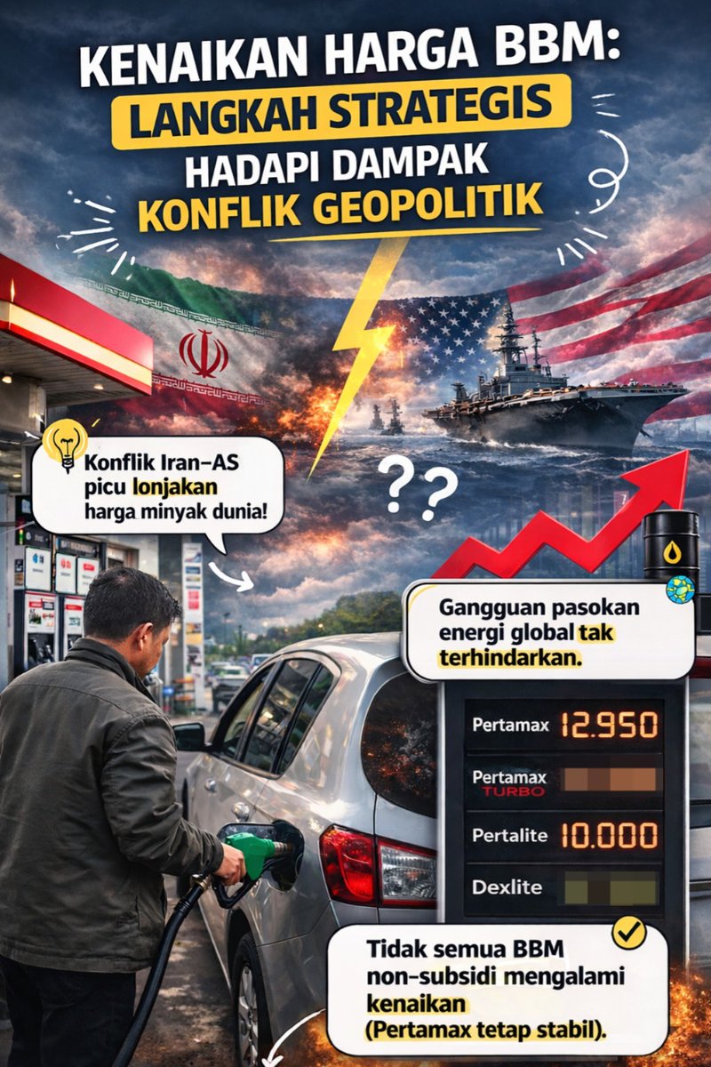 RatuMedia20's tweet photo. Narasi besarnya: kenaikan ada, tapi tidak semua BBM non-subsidi terdampak. https://t.co/4lNjfq0oOm