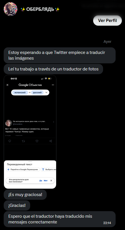 UNA CHICA RUSA ESTÁ TRADUCIENDO MI AU FOTO POR FOTO PARA LEERLO 😭😭😭😭😭💜💜💜