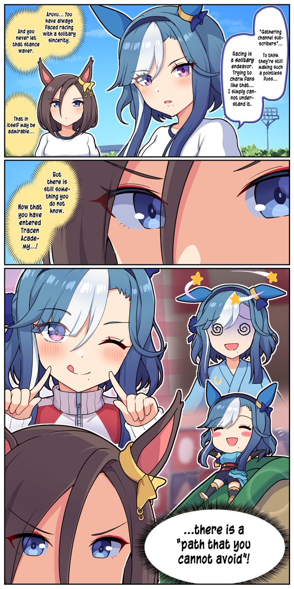 TheParacite's tweet photo. @Takiki2828 [EN Version]
Artist's Comment: Aruvu's release! Starting tomorrow, we can see this whenever we want!? (Repost)

英語版です！

#umamusume #UmaTranslations https://t.co/BI8MgsPh6f