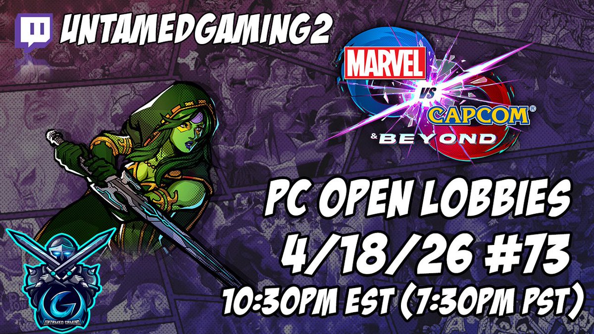 UntamedGaming2's tweet image. LIVE!

MVCI Beyond PC Open Lobbies #73 4/18/26 11pm EST (8pm PST)

Stream: twitch.tv/UntamedGaming2

#MVCIBeyond #MVCIB #UG #MarvelVSCapcom