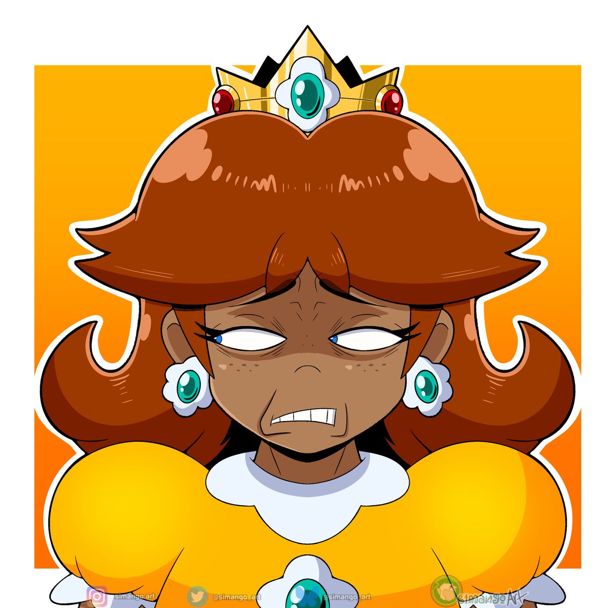 simango_art's tweet image. Since this got a lot of attention, I decided to go a head and  render the whole thing .

Now, you can see Daisy’s disgust for Waluigi in glorious color LOL

#PrincessDaisy #Daisy #Nintendo #Nintendofanart