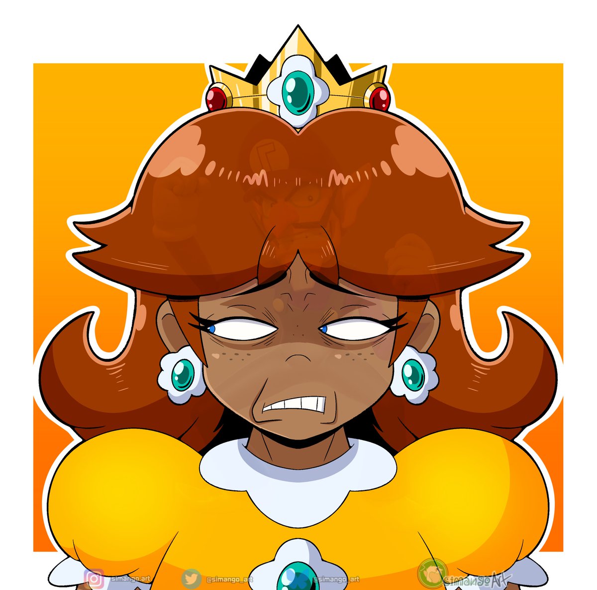 simango_art's tweet image. Since this got a lot of attention, I decided to go a head and  render the whole thing .

Now, you can see Daisy’s disgust for Waluigi in glorious color LOL

#PrincessDaisy #Daisy #Nintendo #Nintendofanart