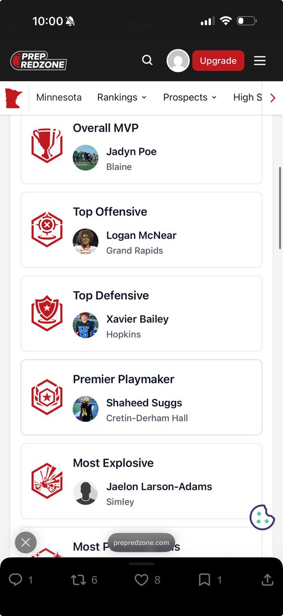 RapidsFB's tweet photo. Way to compete today, @Logan_McNear ! 
Bigger things to come! @PrepRedzone 
@OJW_Scouting 
@PrepRedzoneMN https://t.co/555C2KZULd
