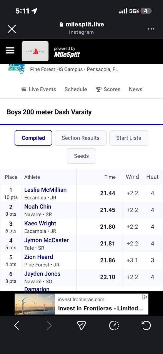 lesliemcm16's tweet photo. Leslie mcmillian class of 27/ finished my district meet today with prs of. 10.76 100m-200m 21.44 https://t.co/qGLlIRxm35
