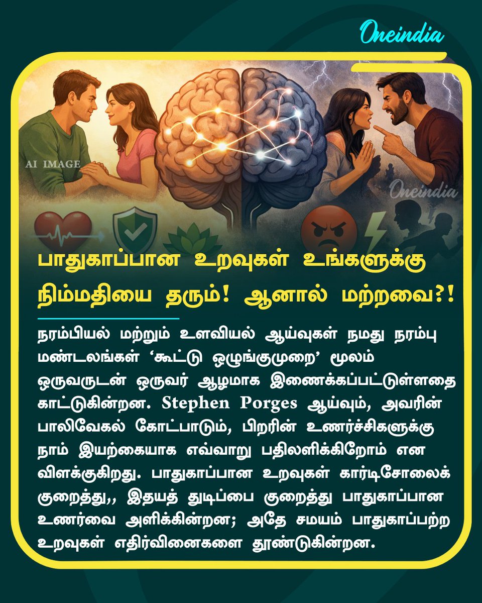 thatsTamil's tweet image. பாதுகாப்பான உறவுகள் உங்களுக்கு நிம்மதியை தரும்! ஆனால் மற்றவை?!

#HealthAndWellness #Relationship  #Oneindia #TamilOneindia